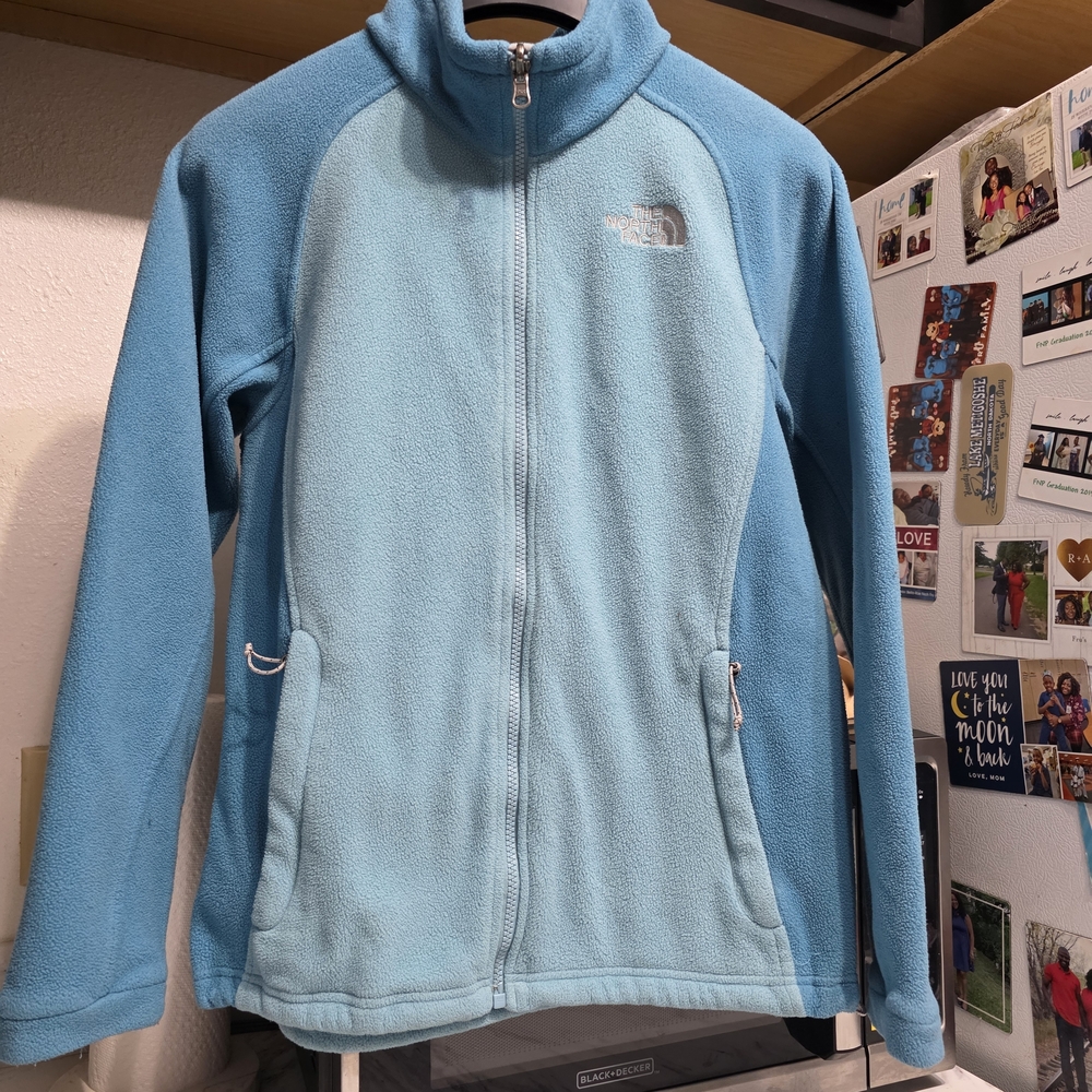 The North Face Blue Full-Zip Fleece Jacket Women Medium